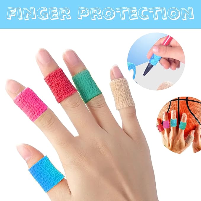 8 Pack 1 x 5 Yards Cohesive Wrap Self Adhesive Bandage Elastic Self Adherent Vet Tape for Athletic, Wrist, Ankle, Knees, Pets (Pink)