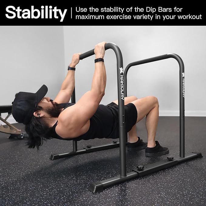 2025 Upgrade World's Best Strongest Premium Dip Bars With Adjustable Ultra-Stable Settings & Non-Slip Feet - USA Original Patent, Designed, Shipped, Warranty