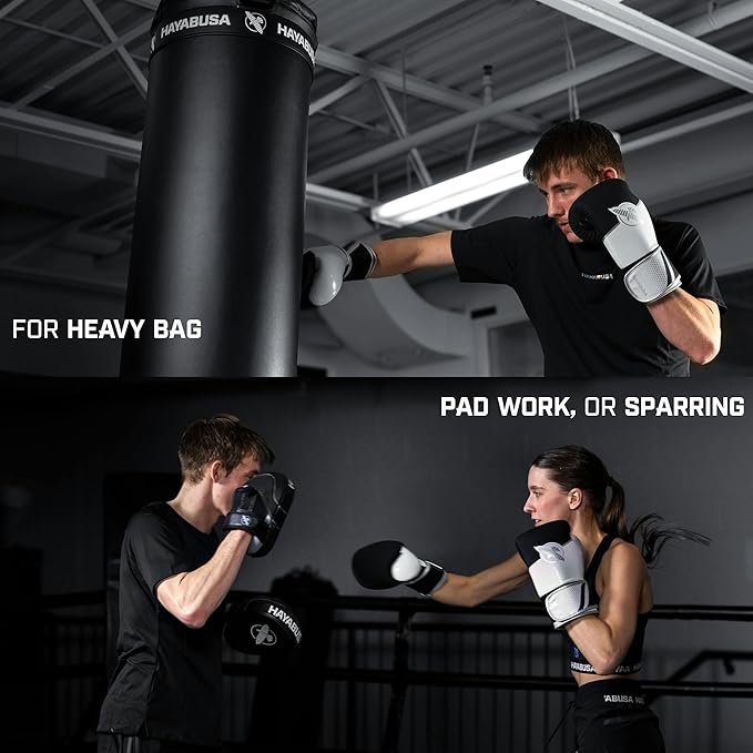 Hayabusa Sport Boxing Gloves for Men and Women – Dual-Splinted Wrist Support, Multi-Density Foam Padding, Contoured Fit – Ideal for Boxing, Kickboxing, and Muay Thai Training