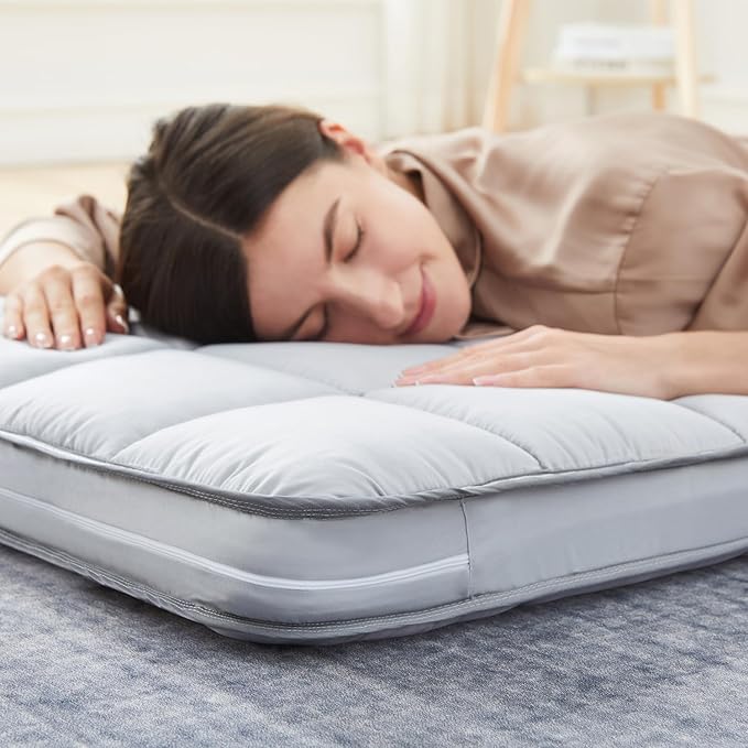 4Inch Cot Mattress Topper,Twin Gel Infused Memory Foam,Machine Washable Thickened Pillow Top Cover,Roll Up Floors Mat,Portable Folding Sleep Pad(75 x 38“)