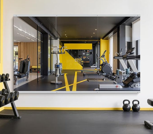 Home Gym Mirror - 55x30 Inch, 3PCS Frameless Tempered Glass Full Body Mirror for Wall Mount - Ideal for Yoga, Workout, Bedroom, Dance Studio (Silver)