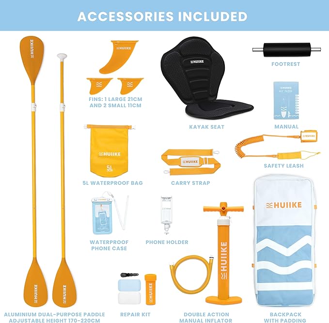 Inflatable Paddle Board for Adults with Accessories Included, Oar, Fins, Pump. Stand Up Paddleboard Great Stability and Resistance. 10’ x 33" x 5.9", Maximum Load 286 lb