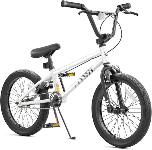 67i Boys BMX Bike 18/20 Inch Ages 8-12 Kids Bicycle with Front Rear U Brake Adjustable Seat Iron Fork 2.09" Wide Tires