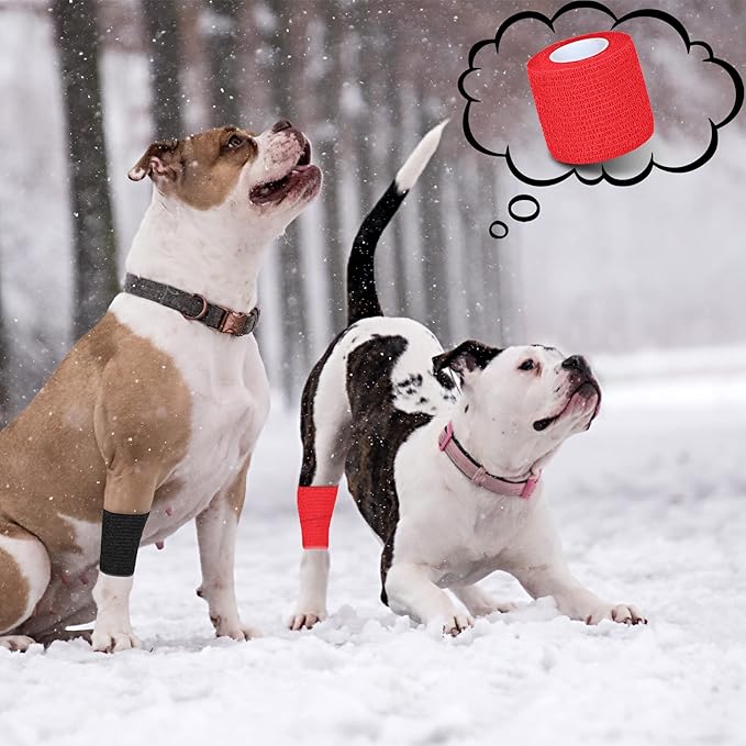 8 Pack 2 in x 5 Yards Cohesive Wrap Self Adhesive Bandage Wrap Elastic Self Adherent Wrap Self Stick Vet Tape for Athletic, Wrist, Ankle, Knees, Pets (Mixed Colors 1)