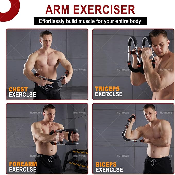 HOTWAVE Twister Arm Exerciser,Adjustable Spring Workout Bar, Forearm Triceps Chest Enhanced Exercise Strengthener,Portable Home Fitness Equipment