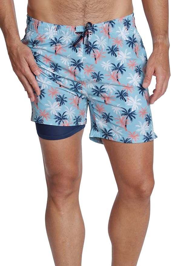 INGEAR Men's Athletic Stretch Workout Shorts Gym Quick Dry Running Trunks Boxer Lining