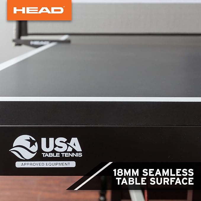 HEAD Summit USA Indoor Table Tennis Table, Competition Grade Net, 10 Minute Easy Set Up – Ping Pong Table with Playback Mode