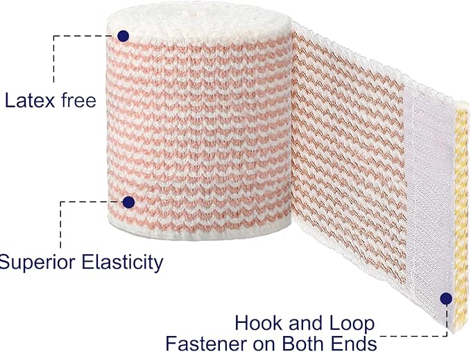 24 Pack Elastic Bandage Wrap 2” Bandage Wrap with Hook and Loop Closure on Both Ends Self Adhesive Bandage Wrap for Sports, Medical, and Injury Recovery