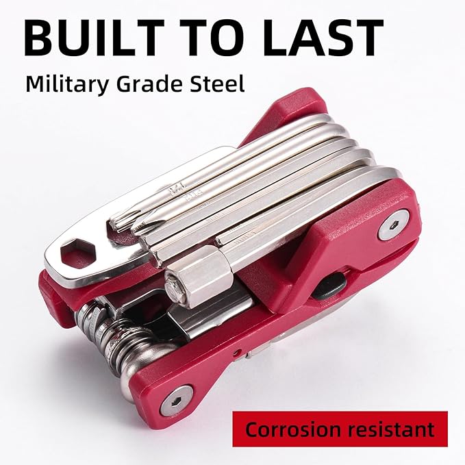 21 Bike Repair Multitool Kit with Carry Case, Portable Cycling Tool Kits (21 in 1), Bicycle Tools Kit Set with Allen Wrench, Chain Tool, Bicycle Spoke Wrench