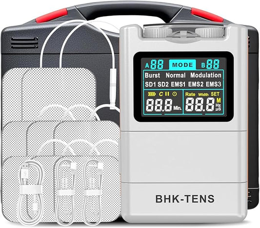 2025 TENS EMS Unit Muscle Stimulator for Back Pain Relief, Upgraded Color LCD TENS Machine for Chronic Pain, Muscle Relaxation, Home Use. with 8 Customizable Pulse Modes, 8 TENS Pads, 40 Intensitys