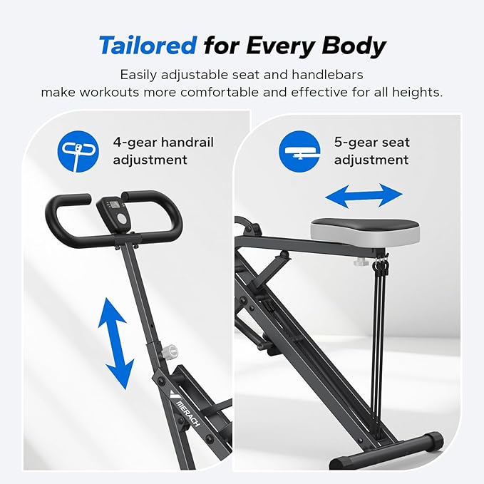 Squat Machine, MERACH R07 2 in 1 Squat Rowing Machine, Easy Setup & Foldable Exercise Equipment, Glute Trainer Machine, Glutes & Leg Home Workout Machine