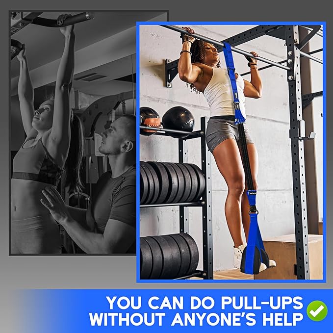 Pull Up Assistance Bands, Adjustable Heavy Duty Resistance Band for Pull Up, 3 Pull Up Bands, Comfortable Fabric Feet/Knee Rest, Assistance Bands for Pull-Up, Home Fitness, Body Stretching