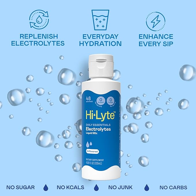 Hi-Lyte Electrolytes for Fasting, Immune Support and Rapid Hydration | 48 Servings | NO Calories NO Sugar | 20%+ More Potassium, Magnesium & Zinc