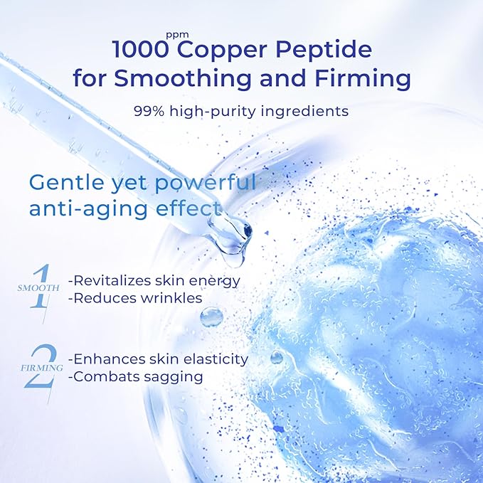 2-Step Copper Peptide Anti-Wrinkle Ampoule Mask (1.5ml+33mlx5PCS) - Powerful Anti-Wrinkle Mask with Copper Peptides for Firming and Smoother Skin