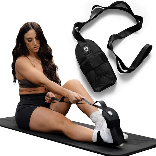 Gymreapers Foot and Calf Stretcher for Plantar Fasciitis, Achilles Tendonitis, Rehabilitation - Flex Strap for Physical Therapy, Pilates, Flexibility Training, Thigh & Hamstring Stretcher and Heel Spurs & Shin Splints