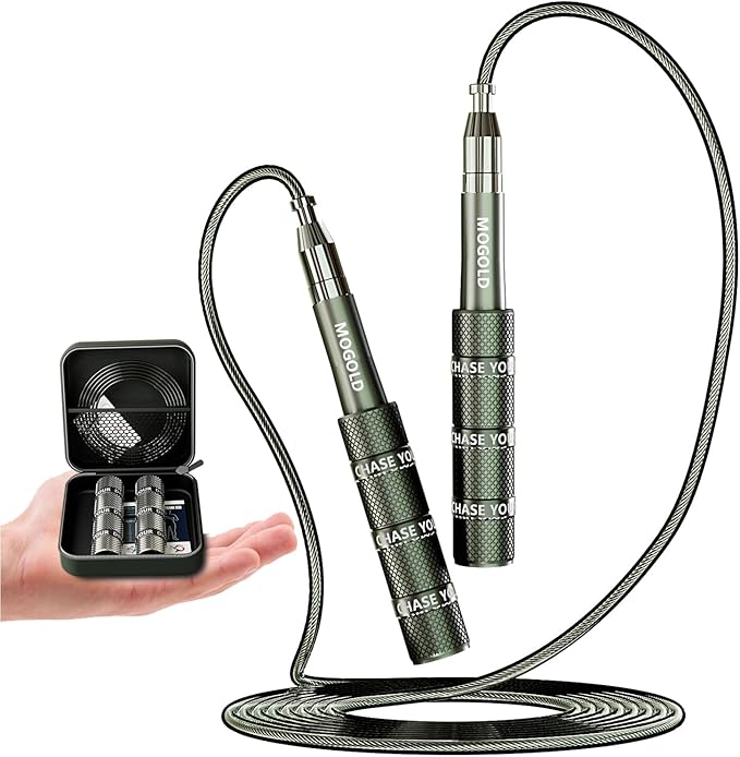 Speed Jump Rope - Tangle-Free Foldable Grip Skipping Rope for Fitness, Boxing & Cardio - Durable PVC Cable for Men Women