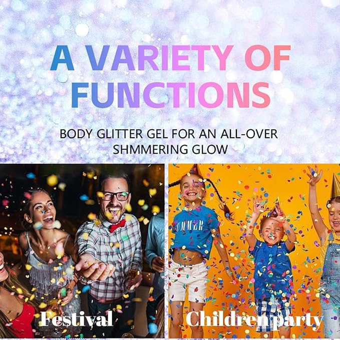 2Pcs Blue and Pink Body Glitter Stick,Face Hair Glitter Christmas Makeup,Sparkly Mermaid Sequins Hair Glitter,Waterproof Sparkle Festival Rave for Women and Girls