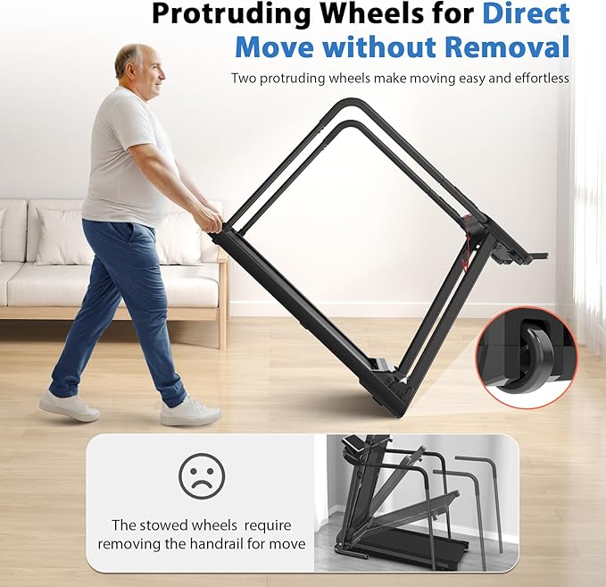 CIIHI Walking Treadmill for Senior - 350 lbs Senior Treadmill for Home with Long Handrails - Recovery Fitness Exercise Machine for Elder with Desk Workstation, Bluetooth Speaker