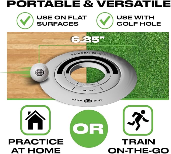 3-Piece Putting Ring Set, Putting Green Indoor Ramp Ring & Hole Reducers for Ultimate Precision Golf Practice, Usabe for Indoor Golf Hitting Mat & Putting Green Outdoor, Golfing Gifts for Men & Women