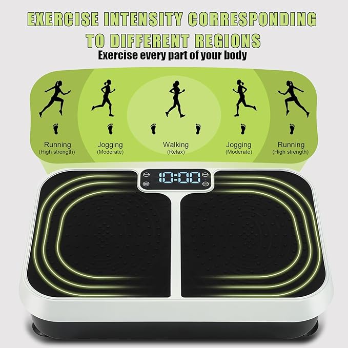 Homesy Vibration Plate Exercise Machine, Vibrating Plate for Lymphatic Drainage, Full Body Shaking Workout Fitness Platform Board, Sport Gym Equipment for Weight Loss Fat Burner for Women Men