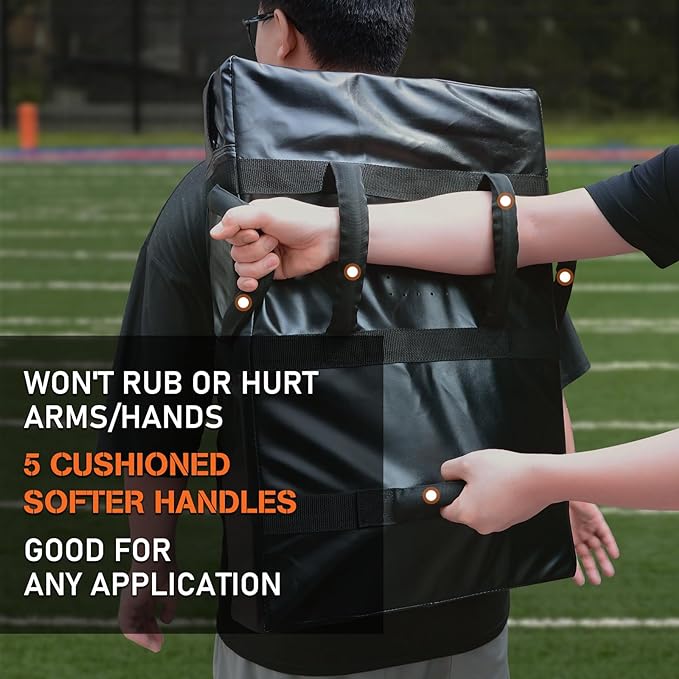 Hikeen Football Blocking Pad Training Equipment Denser Softer Foam Kick Pads for Football, Basketball, Hockey, Lacrosse Tackle Dummy - 24"x16" Kick Shield Pad with Handles (1PCS)