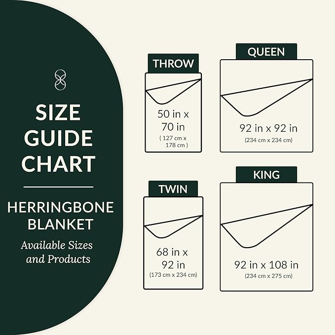 Herringbone Cotton Twin Blanket for Couch, Bed,Sofa, Home Decor, Soft, Lightweight, All-Season Bed Blanket, 68 x92, Light Grey