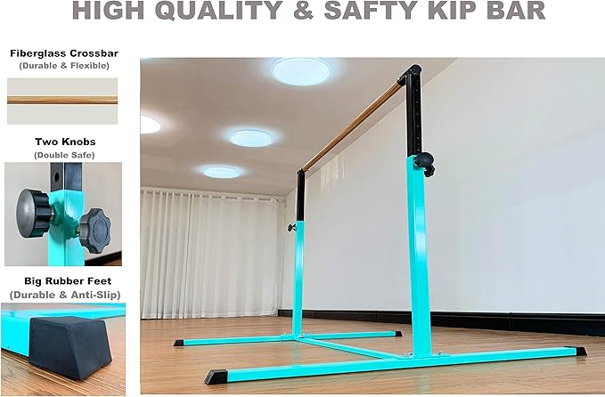 4FT/5FT Gymnastic Bar Set Gymnastics Horizontal Bar Gymnastics Kip Bar for Kids Home Use
