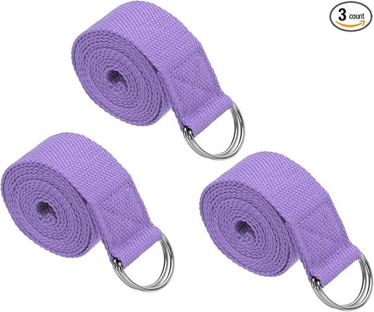 PATIKIL Yoga Strap for Stretching Cotton Yoga Belt with Adjustable Metal D-Ring Buckle Stretch Band for Fitness Pilates