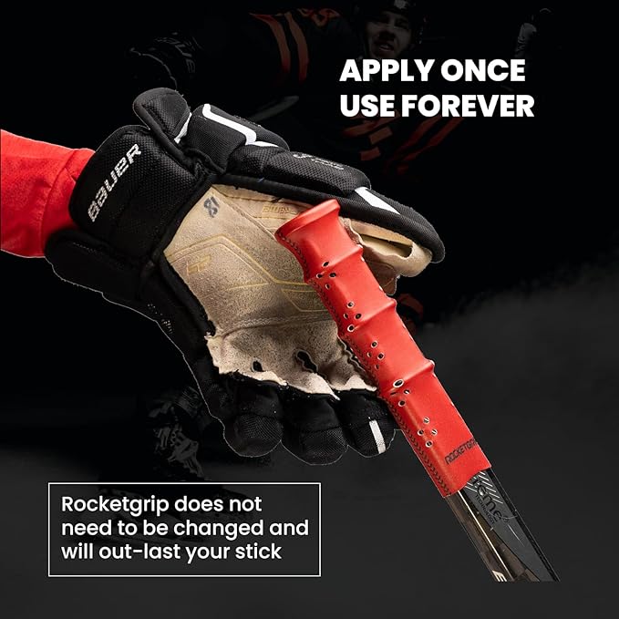 Hockey Stick Rubber Replacement Grip - Better Than Grip Tapes - Long Lasting Premium Quality Easy to Install Ice Hockey Sports Grip for Adults and Kids