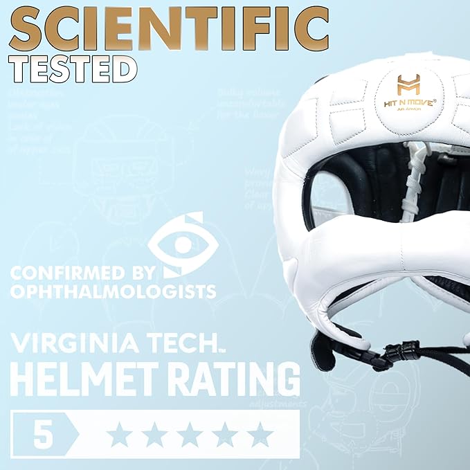 HIT N MOVE® Air Armor Face Saver Boxing Headgear, Lightweight Protective Gear for MMA, Kickboxing, Martial Arts, Training & Sparring and Combat Sports