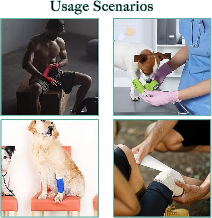 32 Rolls Self Adhesive Bandage Wrap 2 inch Cohesive Bandage Wrap Stretch Bandages Wraps Tape Skin Elastic Self-Adherent Tape for Wrist Ankle Sports Swelling Sprains