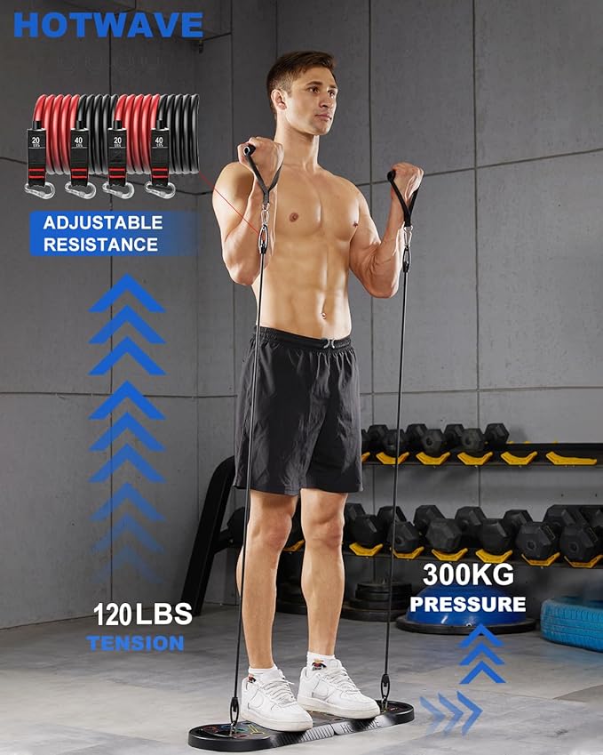 HOTWAVE Push Up Board Fitness, Portable Foldable 20 in 1 Push Up Bar at Home Gym, Pushup Handles for Floor. Professional Strength Training Equipment For Man and Women,Patent Pending