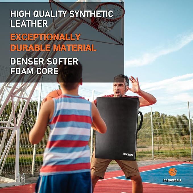 Hikeen Football Blocking Pad Training Equipment Denser Softer Foam Kick Pads for Football, Basketball, Hockey, Lacrosse Tackle Dummy - 24"x16" Kick Shield Pad with Handles (1PCS)