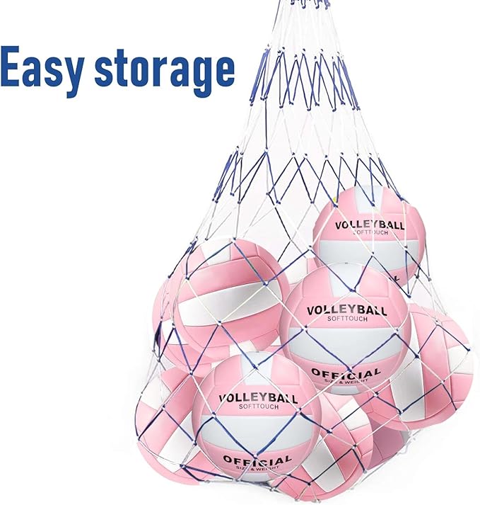 6 Pack Official Size 5 Synthetic Leather Volleyballs, Includes Pump and Net Bag, Volley Ball for Indoor and Outdoor Competition
