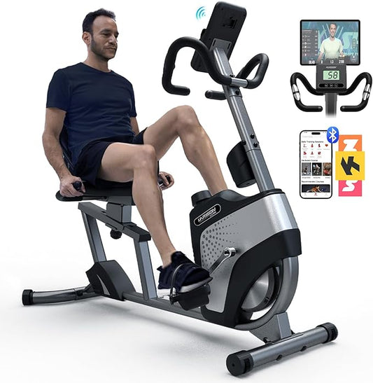 HARISON Magnetic Recumbent Exercise Bike, Recumbent bikes for Adult and Seniors, Recumbent Exercise bike for Home 350 lbs Capacity