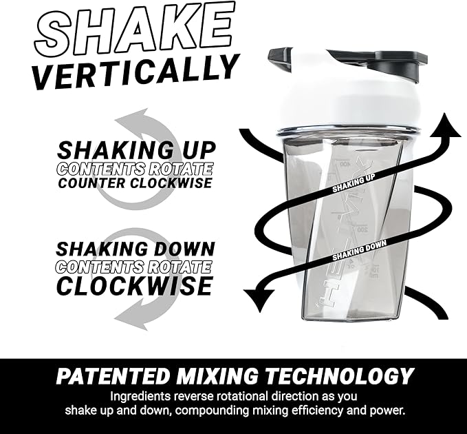 HELIMIX 1.5 Vortex Blender Shaker Bottle Holds Upto 20oz | No Blending Ball or Whisk | USA Made | Portable Pre Workout Whey Protein Drink Shaker Cup | Mixes Cocktails Smoothies Shakes | Top Rack Safe