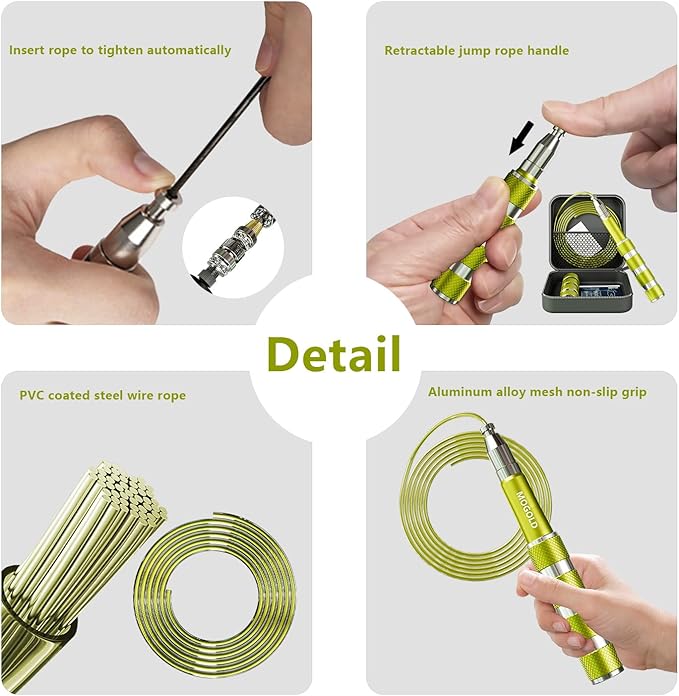 Speed Jump Rope - Tangle-Free Foldable Grip Skipping Rope for Fitness, Boxing & Cardio - Durable PVC Cable for Men Women