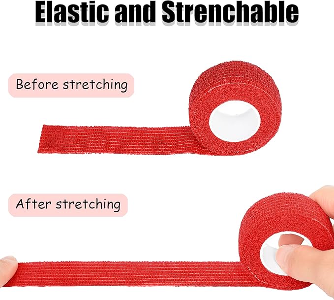 6 Pack 1 Inches Self Adhesive Bandage Wrap Breathable Cohesive Bandage Elastic Tape for Pets, Athletic, Sports, Wrist, Knee, Ankle(5 Yards Per Roll, Mixed Colors)