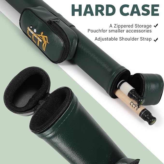 58-Inch Maple Wood Pool Cue, 2-Piece Design, 18oz-21oz ??Durable Billiard Stick with Leather Case for Home, Bar, and Competitive Play