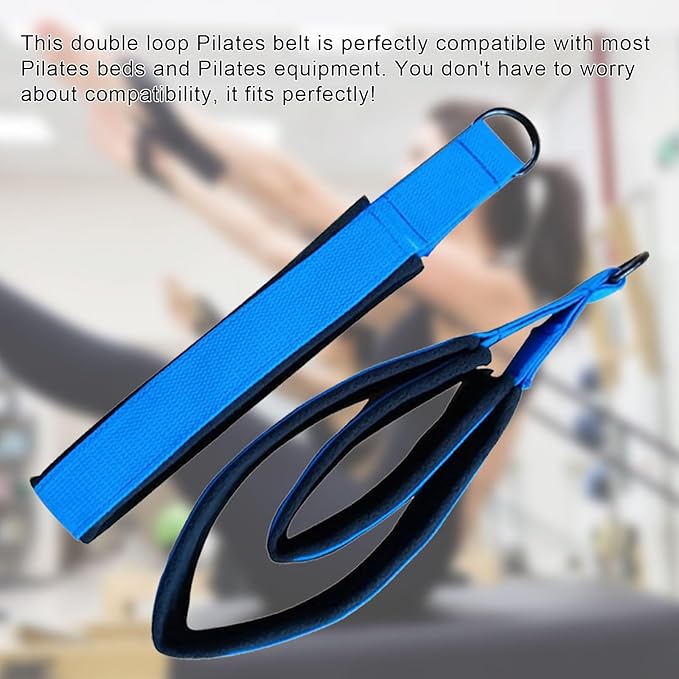 Pilates Double Loop Straps for Reformer, D Ring Straps Handle, Yoga Exercise Straps, 2 PCS