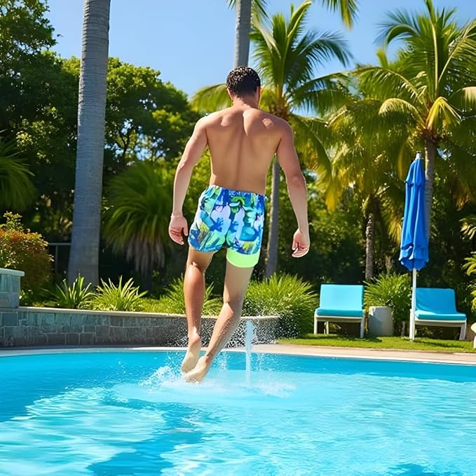 INGEAR Men's Athletic Stretch Workout Shorts Gym Quick Dry Running Trunks Boxer Lining