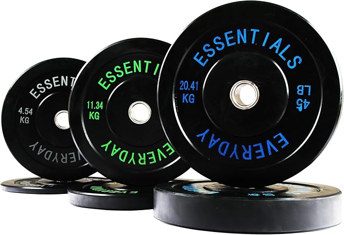 2-Inch Olympic Bumper Plates, Perfect Weight Plates for Weightlifting and Strength Training, Multiple Weights Available