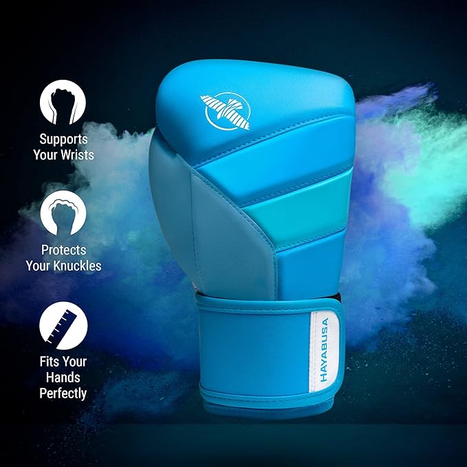 Hayabusa T3 Boxing Gloves for Men and Women Wrist and Knuckle Protection, Dual-X Hook and Loop Closure, Splinted Wrist Support, 5 Layer Foam Knuckle Padding