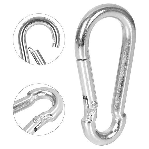 60Pack 2” Spring Snap Hooks, Galvanized Steel Small M5 Carabiner Clips Keychain, 220lb Capacity Heavy Duty Quick Link for Outdoor Camping, Swing, Fishing, Hammock, Dog Leash, Hiking