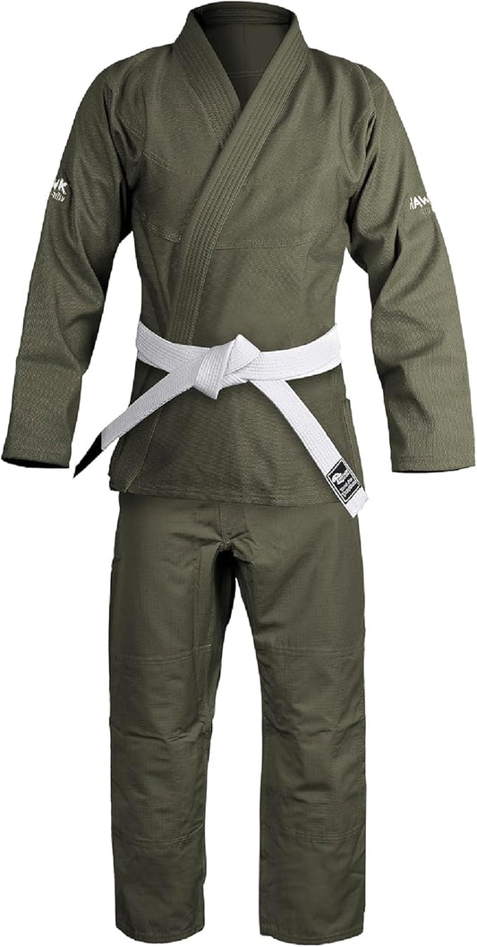 Hawk Sports Brazilian Jiu Jitsu Gi for Men and Women with Jacket, Pants, and White Belt for Martial Arts Training