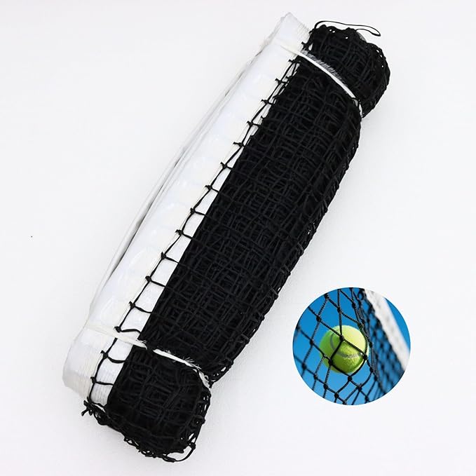 42FT Professional Tennis Net - 12.7m x 1.07m, Heavy-Duty Nylon & PE Construction, UV-Resistant, with Galvanized Steel Rope & Copper Grommets for Indoor/Outdoor Tennis Courts