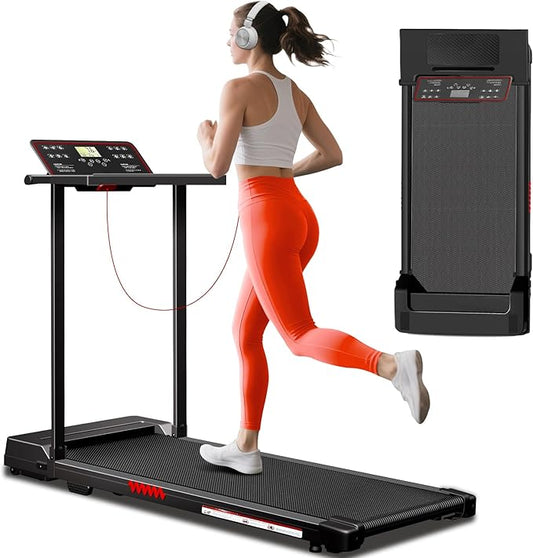 Portable Foldable Treadmills for Home, Small Folding Treadmill for Home Office with 300 LBS Capacity, Walking Running Exercise Electric Compact Treadmill with LED Display