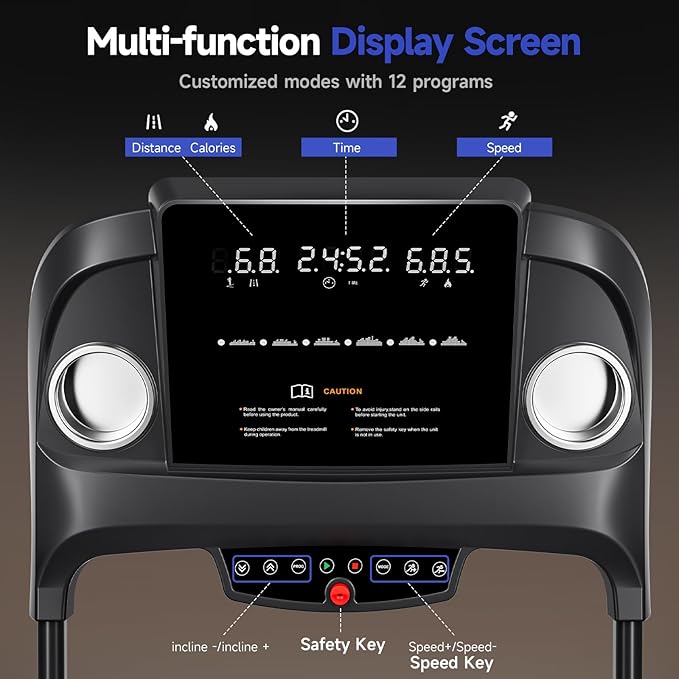 Treadmills for Home Use, Walking Pad Treadmill with Incline, Auto Foldable Treadmill for Home, 8.0 MPH Running Treadmill with Bluetooth Enabled, 300 lbs User Capacity