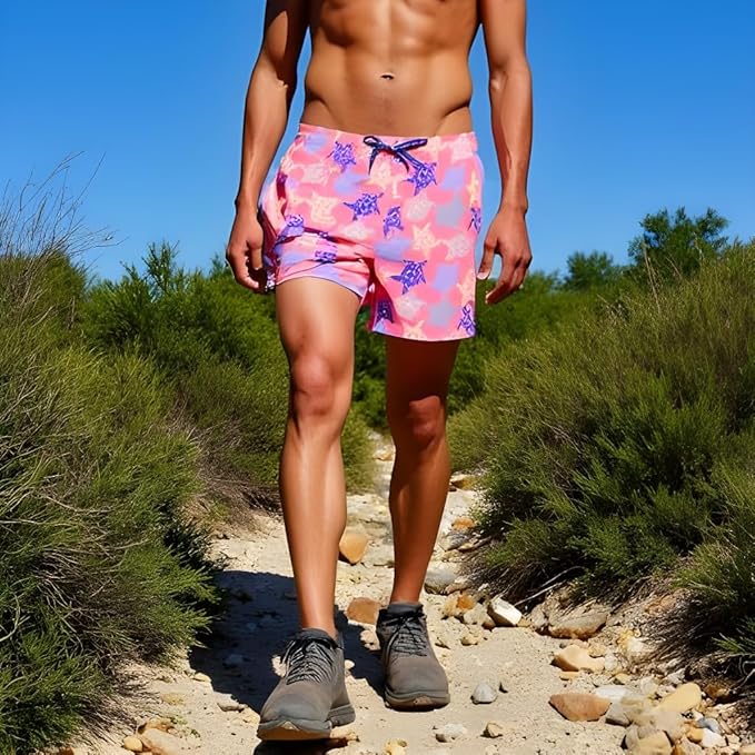 INGEAR Men's Athletic Stretch Workout Shorts Gym Quick Dry Running Trunks Boxer Lining