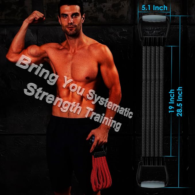 5-Level Chest Expander with Adjustable Resistance Bands, Exercise Band with Handle, Suitable for Men and Women of Different Strength Classes Fitness, Yoga, Training Home Gym Equipment